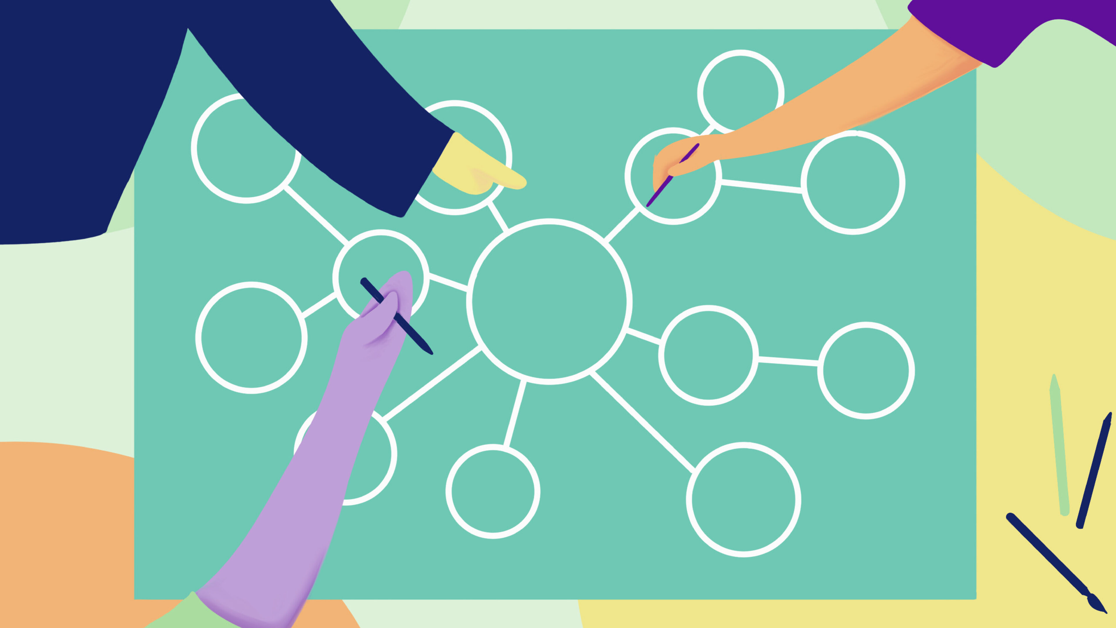 Vorschaubild zum Lernmodul 'Futures Wheel' des Digitalen Transformationscampus der Hochschule für Gesellschaftsgestaltung