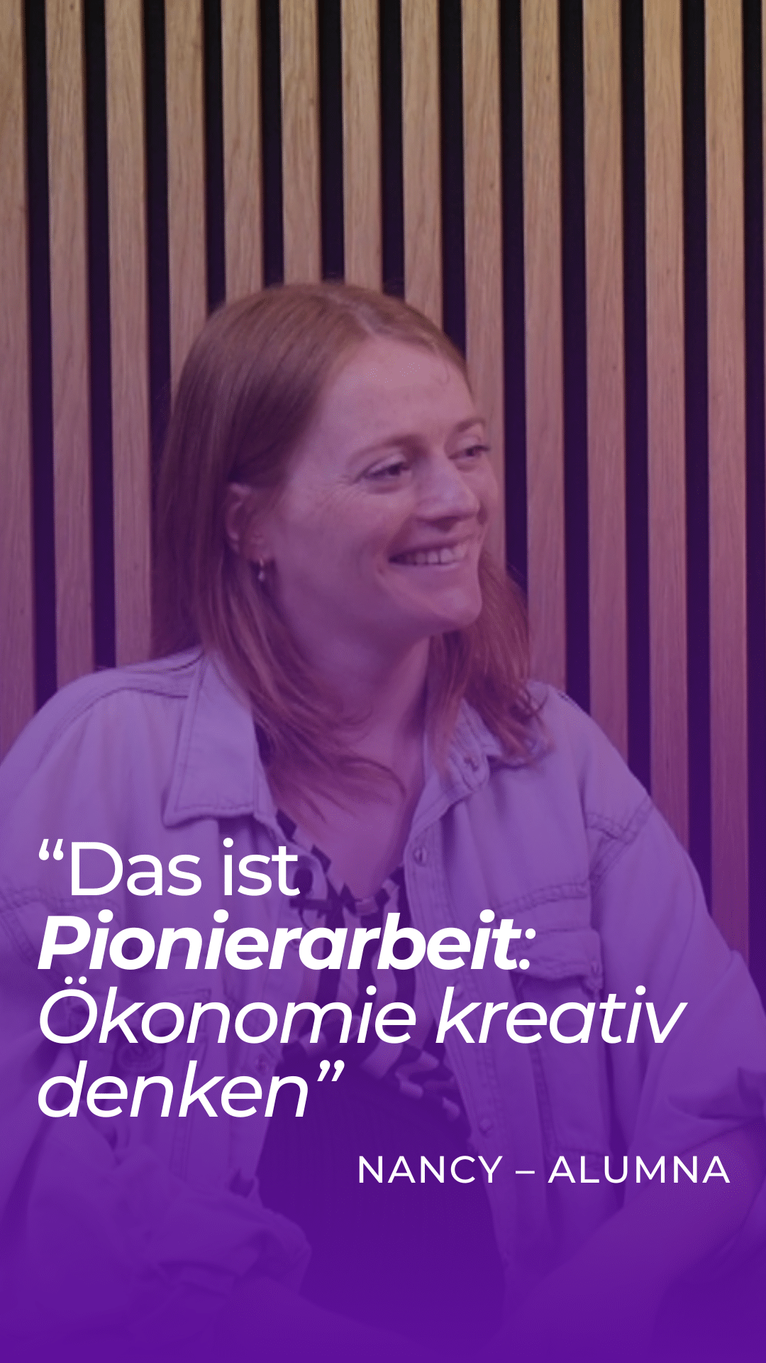 Nancy, ehemalige Studentin der HfGG.